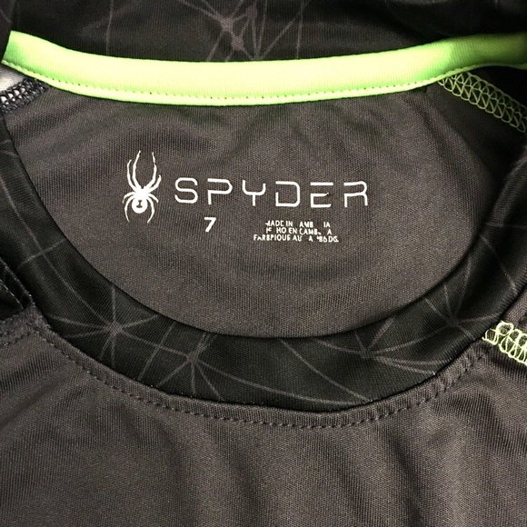 [SOLD] Boys Spyder Shirt Gray & Green Spider Size7 - Picture 3 of 6